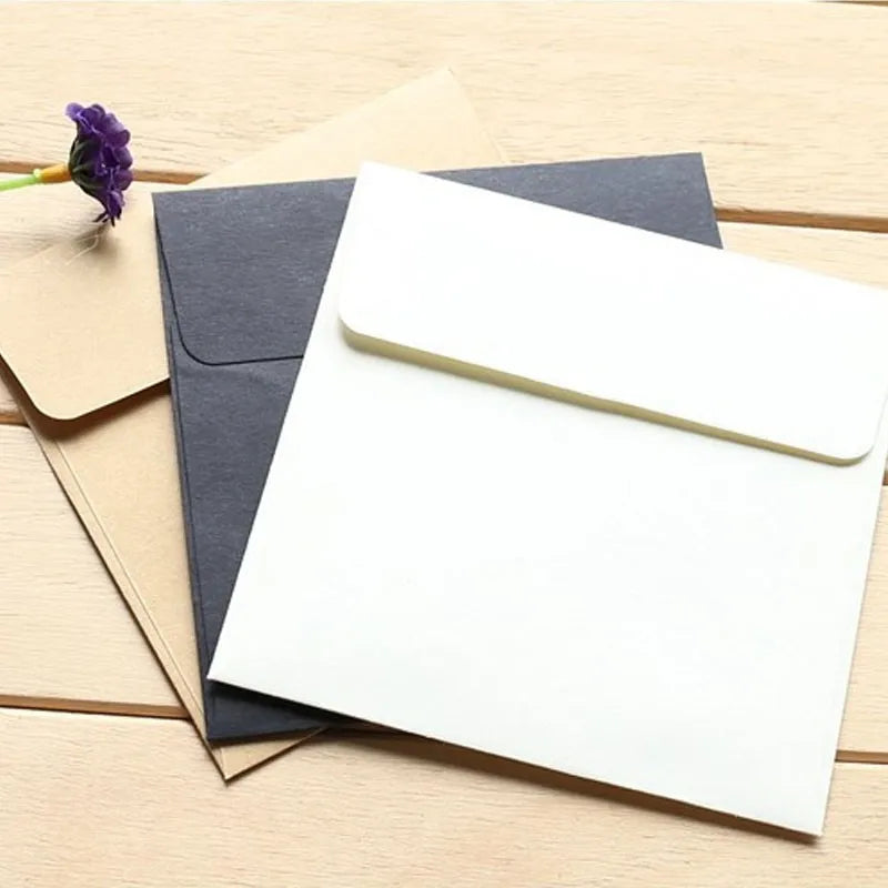 20pcs 10*10cm Square Creative White Black Color Envelope for Card Letter Paper Gift Mini Envelopes