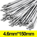 20/100pcs Stainless Steel Cable Ties Metal Zip Tie Straps for Exhaust Wrap Multi-Purpose Heavy Duty Self-locking Fastening Rings