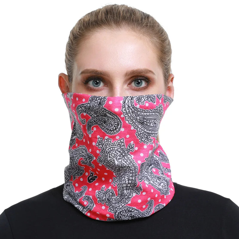 Fashion Paisley Pattern Design Seamless Bandanas For Woman Headdress Sports Face Mask Cycling Balaclava Head Scarf Female
