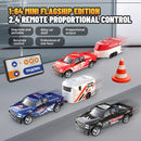 RC Cars 2.4G 5-Channel 1:64 Alloy Mini Remote Control SUV Drifts Long Endurance Electric Off-road Vehicle for Children Light