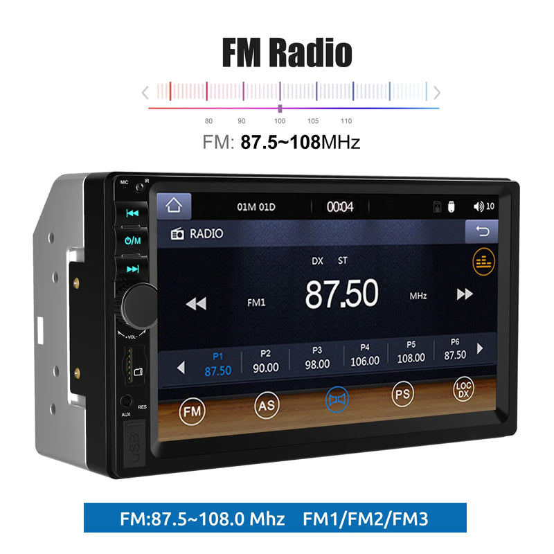 ESSGOO 7 Inch Carplay/Android Auto Double 2 DIN Car Stereo Stereo Head Unit Radio AUX FM USB Multimedia MP5 Player