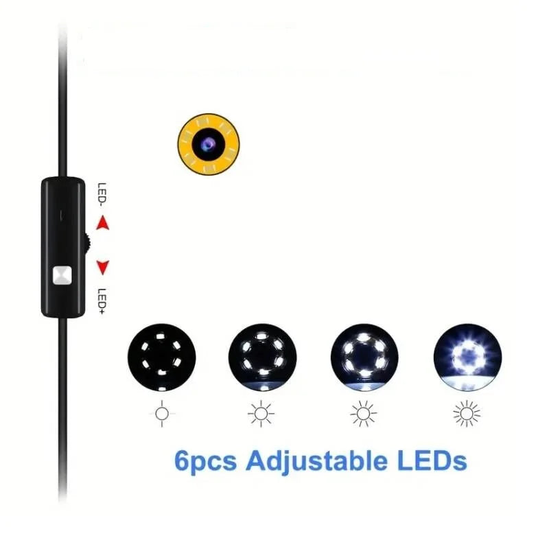 USB Endoscope Inspection Camera with Light,Endoscope with Semi-Rigid Snake Camera,Waterproof USB Inspection Camera for Type-c