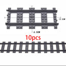 City Train Station Platform Traffic Light Cave Flyover Tracks Straight Curved Rails Building Block Bricks Technican Creative Toy