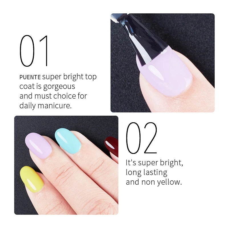 15ML Super Top Coat Gel Nail Polish Function Gel Shiny Sealer Transparent Soak Off UV LED Nail Art Manicure Gel Varnish Primer