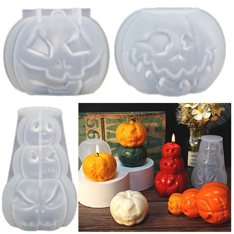 Halloween Pumpkin Candle Silicone Mold DIY Candle Making Soap Resin Chocolate Beeswax Mold Christmas Gifts Craft Home Decor