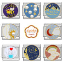 Hapiship Family Women 2024 Fashions Round Lovely Charm Links Fit 9mm Bracelet Stainless Steel Making DIY Jewelry NEW031