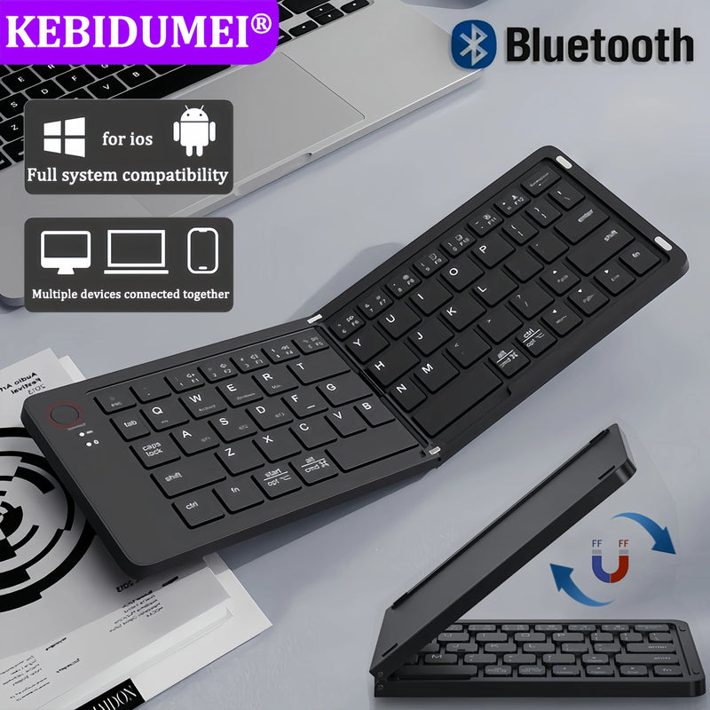 Bluetooth Keyboard Wireless Keyboard Folding Keyboard Portable Foldable Mini Keyboard For Windows Android IOS Laptop Tablet