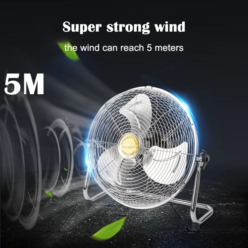 2024 New Household solar fan 12-speed large wind outdoor portable camping fan USB mobile phone fishing light charging