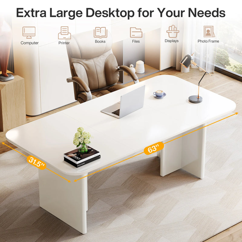 Tribesigns 63-Inch Large Desk, Modern Home Office Computer Desk for 1-2 Person