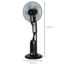 Homcom Misting Fan 90W Silent Oscillating 3 Speed Ø44.5X120Cm