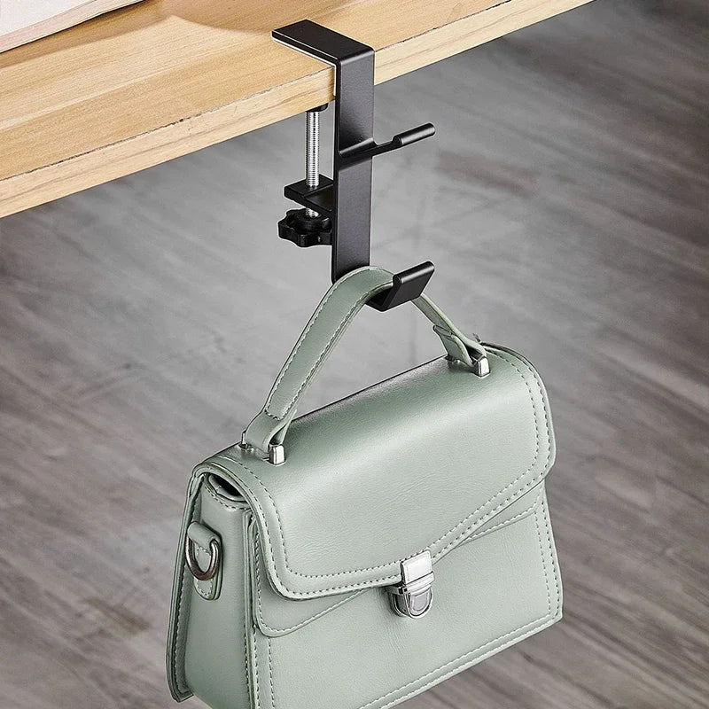 Portable Table Edge Hook Student Desk Side Hanging Bag Removable Office Handbag Holders Rack Table Hooks Office Desk Organizer