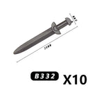Medieval MOC Weapon Figure Accessories Building Blocks Soldiers Sword Shield Bow Arrow Trident Hammer Axe Spear Brick Kid Toy