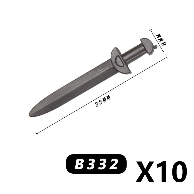 Medieval MOC Weapon Figure Accessories Building Blocks Soldiers Sword Shield Bow Arrow Trident Hammer Axe Spear Brick Kid Toy