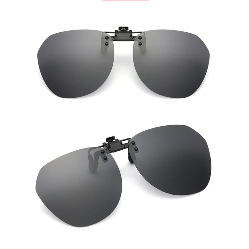 KLASSNUM Men Sunglasses Clip Polarized Lens Sun Clips Glasses Cover Night Vision Eyewear UV400 Women Driver Flash Mirror 2023