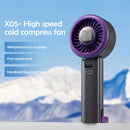 Handheld Air Cold Fan 3600mAh USB Rechargeable Outdoor Mini Cooling Fan With 100 Speed Wind Cold Compress Foldable Desktop Fan