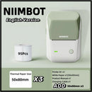 Niimbot B1 English Label Printer Portable Handheld Thermal Printer Mini Barcode QR Code Sticker Paper Color Rolls Maker Cable