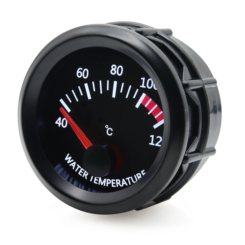 2''52mm Car Water Temperature Gauge 40~120 ℃ With Water Temp Sensor Water Temp Joint Pipe 1/8NPT Sensor Adapter Car Gauge 12V