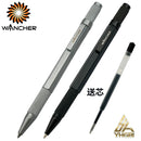 WANCHER Ballpoint Pen Original Hexagon Brass Metal Rotary Black 0.5mm Refill Replaceable W1558 Office School Stationery
