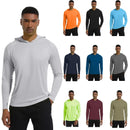 Men Upf 50+ Sun Protection t-Shirts Long Sleeve t-Shirt Casual Tops Male Quick Dry Gym Running Tee Shirts With Hood Man Clothing