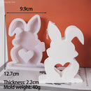 Love Rabit Silicone Candle Mold DIY Easter Heart Bunny Ornament Craft Gift Making Molds Soap Plaster Resin Home Decor Tools