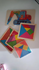 Children 3-6 Years Old Intellectual Development Engineering Traffic Car Wooden Three-Dimensional Jigsaw Mosaic Early Education