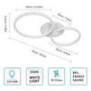 Modern LED Ceiling Light,42W 3500LM Round Ceiling Lamp,LED Chandelier Ceiling Light Made of Acrylic for Bedroom 6500K