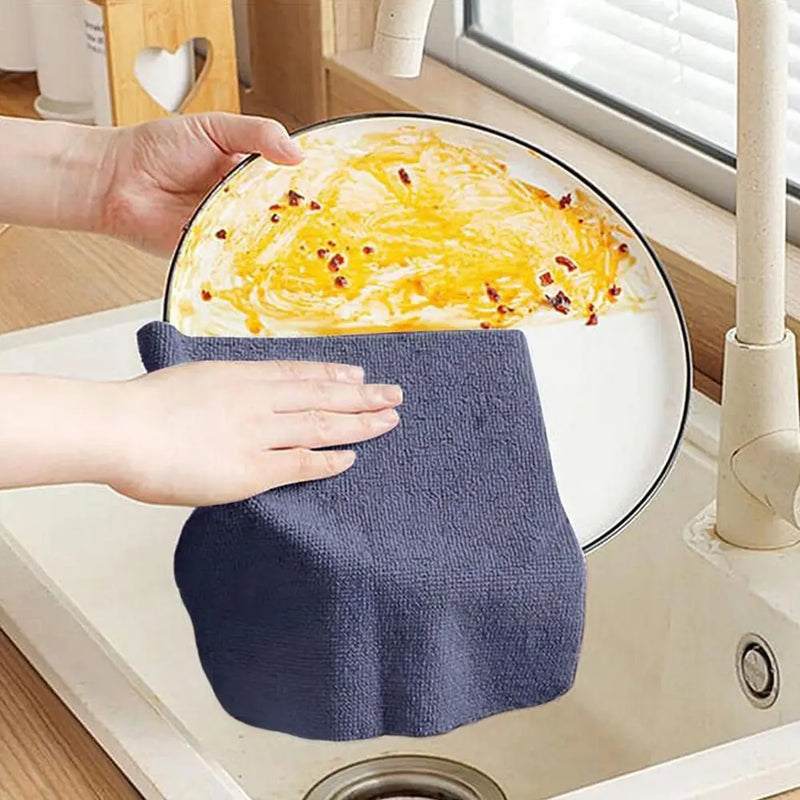 20PCS/Box Microfiber Towel Absorbent Kitchen Cleaning Dishcloth Non-stick Oil Dish Rags Napkins Tableware Home Cleaning Towels