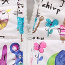 Winter Baby Sleeveless Coat Children'S Cartoon Print Hooded Zipper Filled Cotton Vest Children Wear Warm Clothing When Going Out