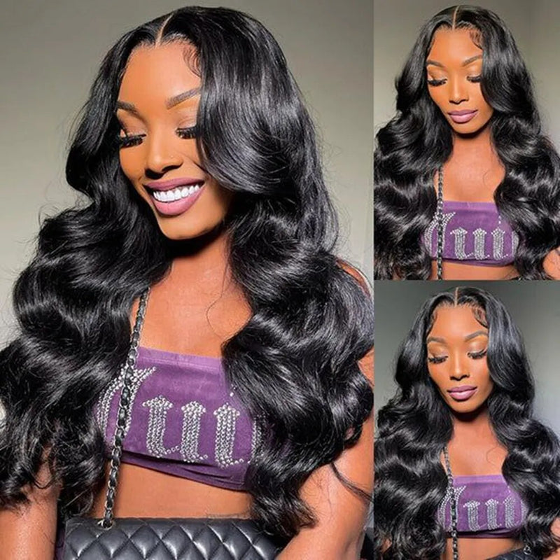 Mishell 38 40 Inches Body Wave Bundles With 13x4  Lace Frontal Natutral Brazilian Remy Human Hair Extensions for Black Women