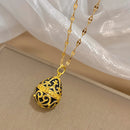 Greatera Colorful Enamel Easter Egg Pendant Necklaces for Women Guilloche Locket Egg Gold Plated Chain Necklaces Party Jewelry