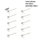 Stainless Steel Round Ball Post Earrings Stud Loops Earring Hooks Earplug  Fit Women DIY Earring Jewelry Making Christmas Craft