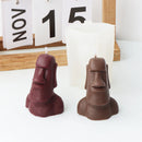 Hot Big Nose Stone Man Candle Silicone Mold Easter Island Moai Statue Crafts Abstract Carving Upper Body Epoxy Resin Mould