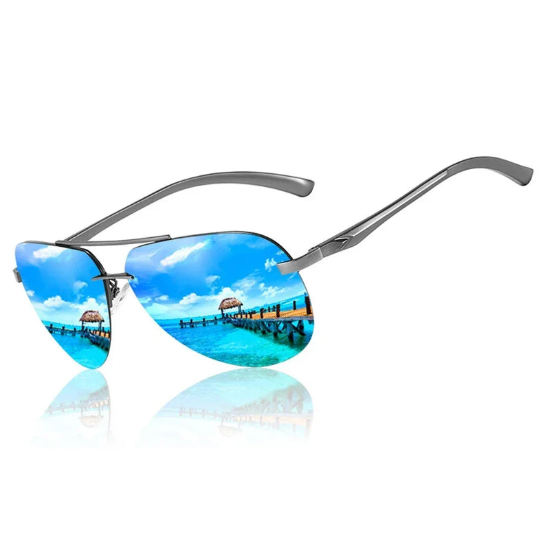 XaYbZc Men Polarized Sunglasses Men Brand Design Sun Glasses Aluminum Leg Mirror Lens Sunglasses for Men/women