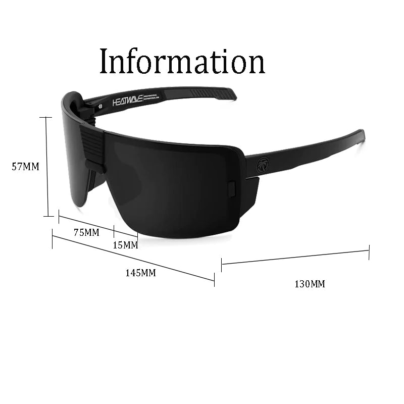 NEW High quality luxury Heat Wave brand sunglasses square Conjoined lens cycling Women men sun glasses UV400