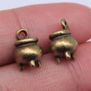 WYSIWYG 10pcs 3 Colors Halloween Witch Cauldron Cooking Pot Censer Charm Metal Charms For Jewelry Making 9x12mm