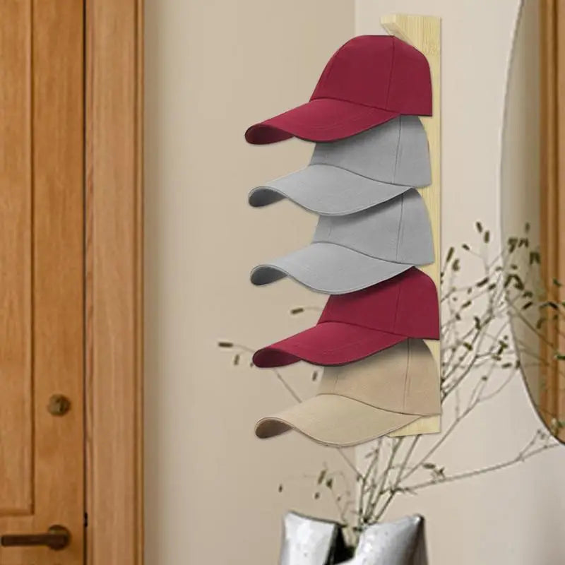 Baseball Hat Wall Rack Wooden Hat Wall Hanger Baseball Hat Display Hanger Wooden Closet Hat Organizer Home Decor for Bedroom