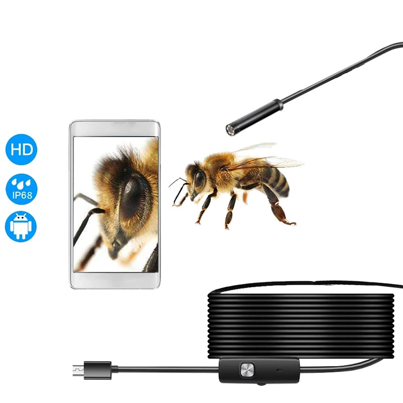 Hot sale 3IN1 Endoscope 5.5mm Android Mini Camera Cable for Car Micro USB Type C Night Vision Digital Borescope Waterproof LED