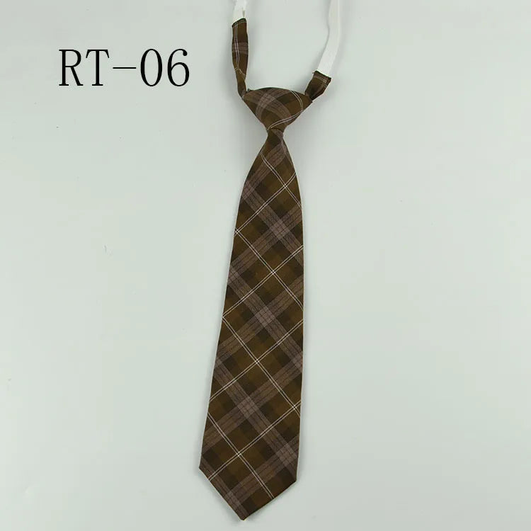 Women Plaid JK Neck Tie Girls Lazy Skinny Slim Cute Necktie Plaid Uniform School Student Neckties Gravatas Cravat Boys Neckwear
