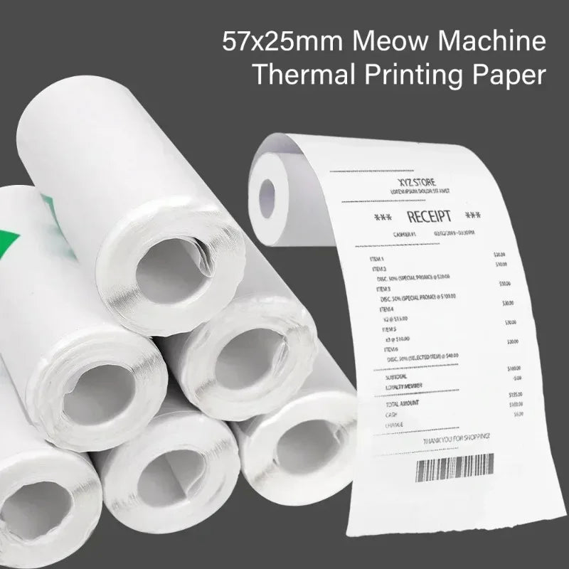 5Rolls Mini Printer Thermal Paper Label Sticker Colorful Self-adhesive Thermal Printing Paper Inkless Printing for Photo Picture