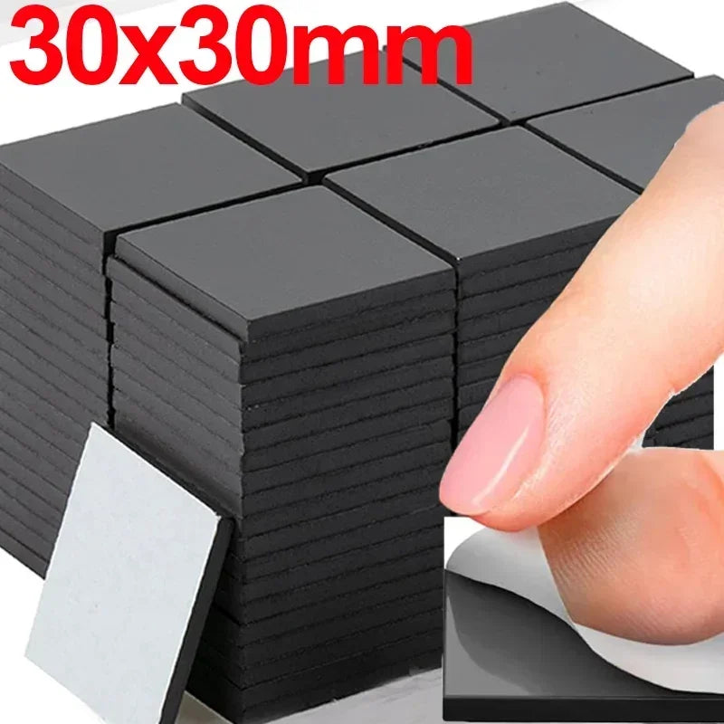 100/50Pcs Square Magnetic Discs Self-Adhesive Magnets Sticky Magnetic Sheet for Refrigerator Office DIY Flexible Fixed Stickers