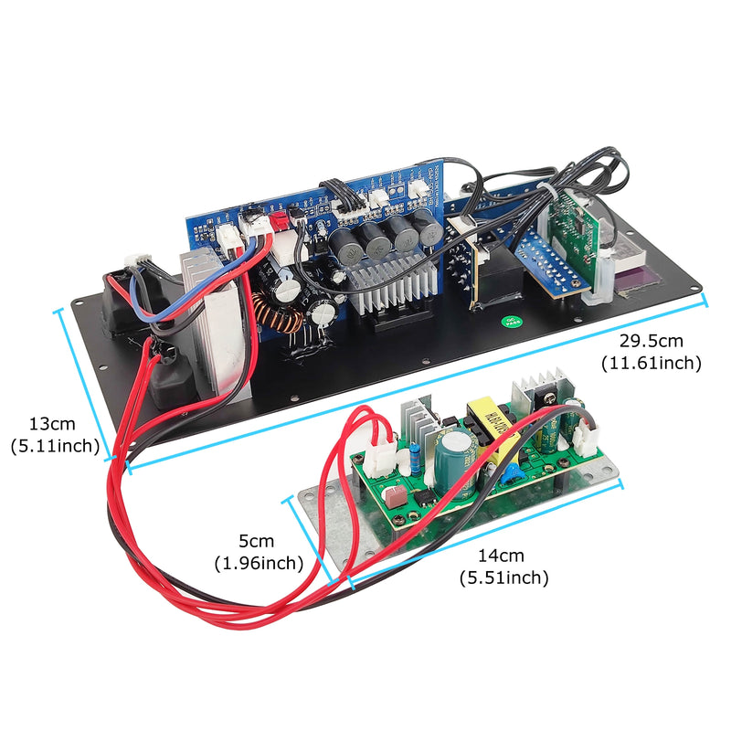 Super Quailty AC 12/110-220V Digital Bluetooth Stereo 150W Amplifier Board for 6-18 Inch Speaker Guitar Input Mic with Screen