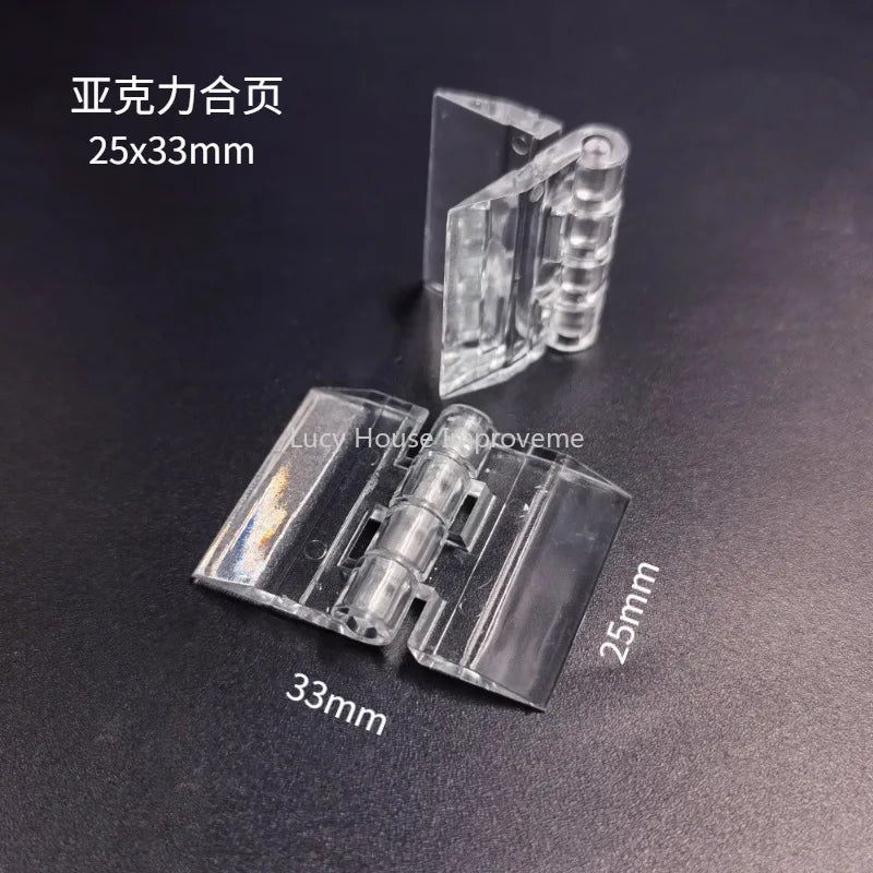 10Pcs/5pcs/set 25X33MM/30X34MM/45X38MM Transparent Plastic Folding Hinges Durable Clear Acrylic Hinge Tools