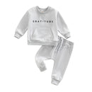 Toddler Kids Unisex 2 Piece Clothing Set Cute Graphic Print Crew Neck Sweatshirt Comfy Elastic Waist Jogger Pants Outfit