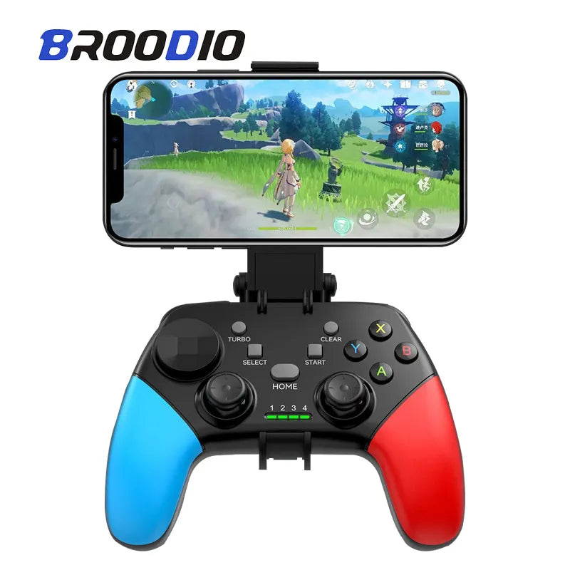 BROODIO Bluetooth Game Controller 2.4G Wireless Gamepad For Nintendo Switch Apple PS3 PS4 TV Box Games Android Phone PC Joystick