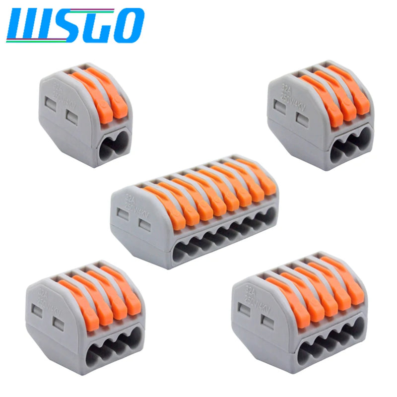 Cable Connector Compact Type 222 Quick Plug Terminal, 30/50/100 Piece Terminal 212 Orange Home Wiring Module