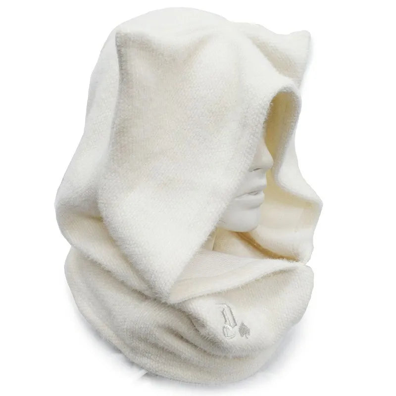 Japanese Harajuku Embroidery New Plush Dark Series Hat Student Boys and Girls Cat Ears Hats Scarf Winter Hat Y2K Halloween Cap