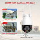 WIFI/4G /POE Surveillance Camera HD 8MP 2.8mm 8mm Dual Lens 10X Digital Zoom AI Humanoid Detection Auto Tracking Security Camera