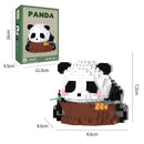 Creative Chinese Giant Panda Building Blocks Flowers Cute Puzzle Assembled Children’s Birthday Gift Casual Assembled Toy