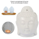 Ceramic Buddha Head Aromatherapy Oil Burner Aroma Essential Oil Diffuser Indian Buddha Tibetan Incense Burner Tealight Holders