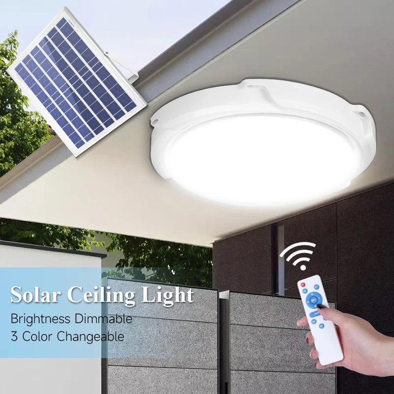 Solar Power Lamp for Home Ceiling and House, LED Indoor, Top Solar Energy, Interior Light, Waterproof, Courtyard, IP65 Outdoor